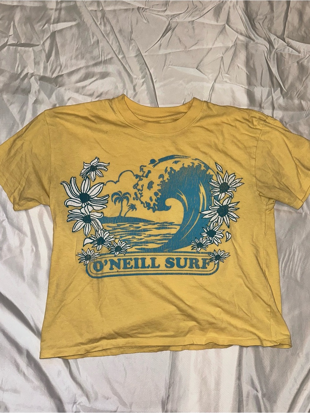 O'Neill Yellow Tee with Blue Surf Graphic